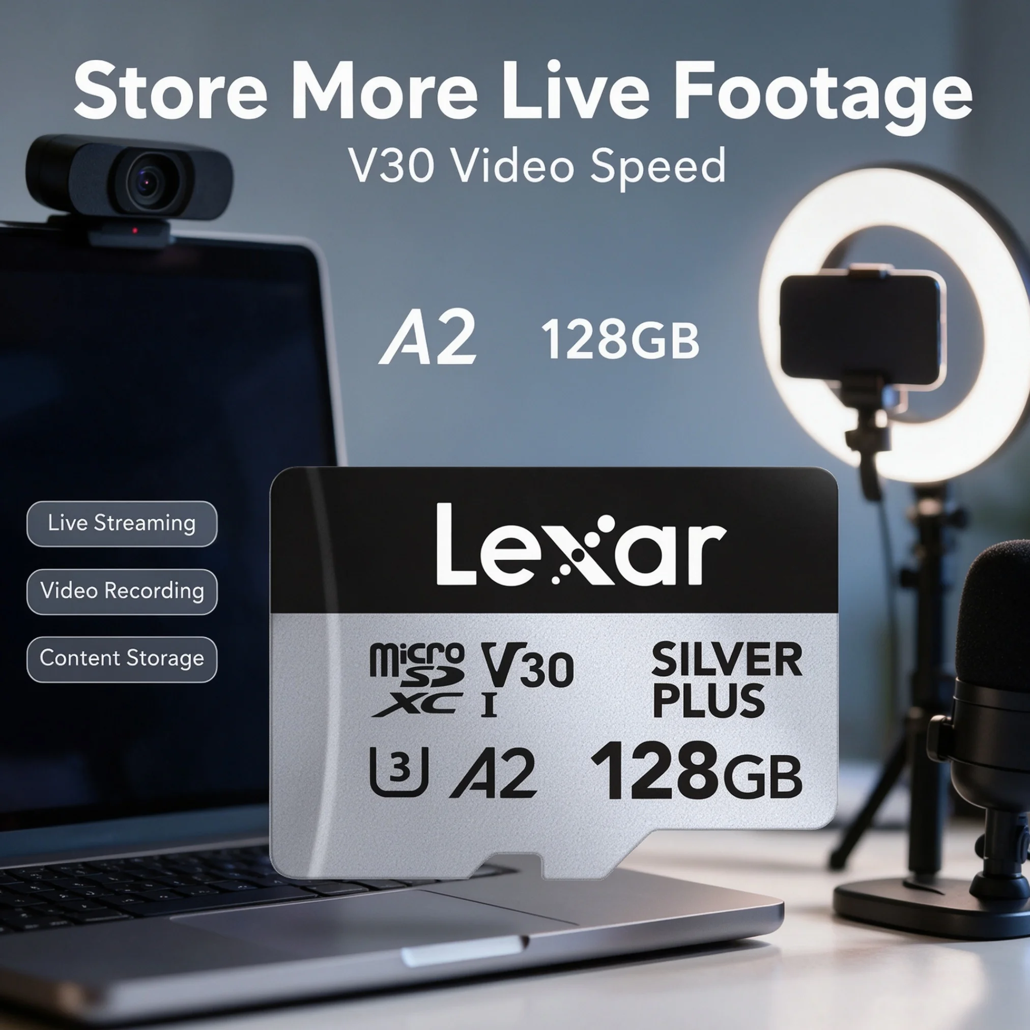Drone Camera Waterproof - 64 GB microSD-kaart, UHS-I V30 U3