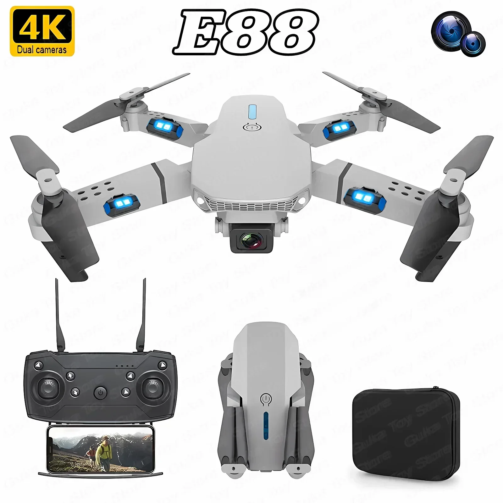 Drone Camera Professional - E88 Pro WIFI FPV Drone Groothoek
