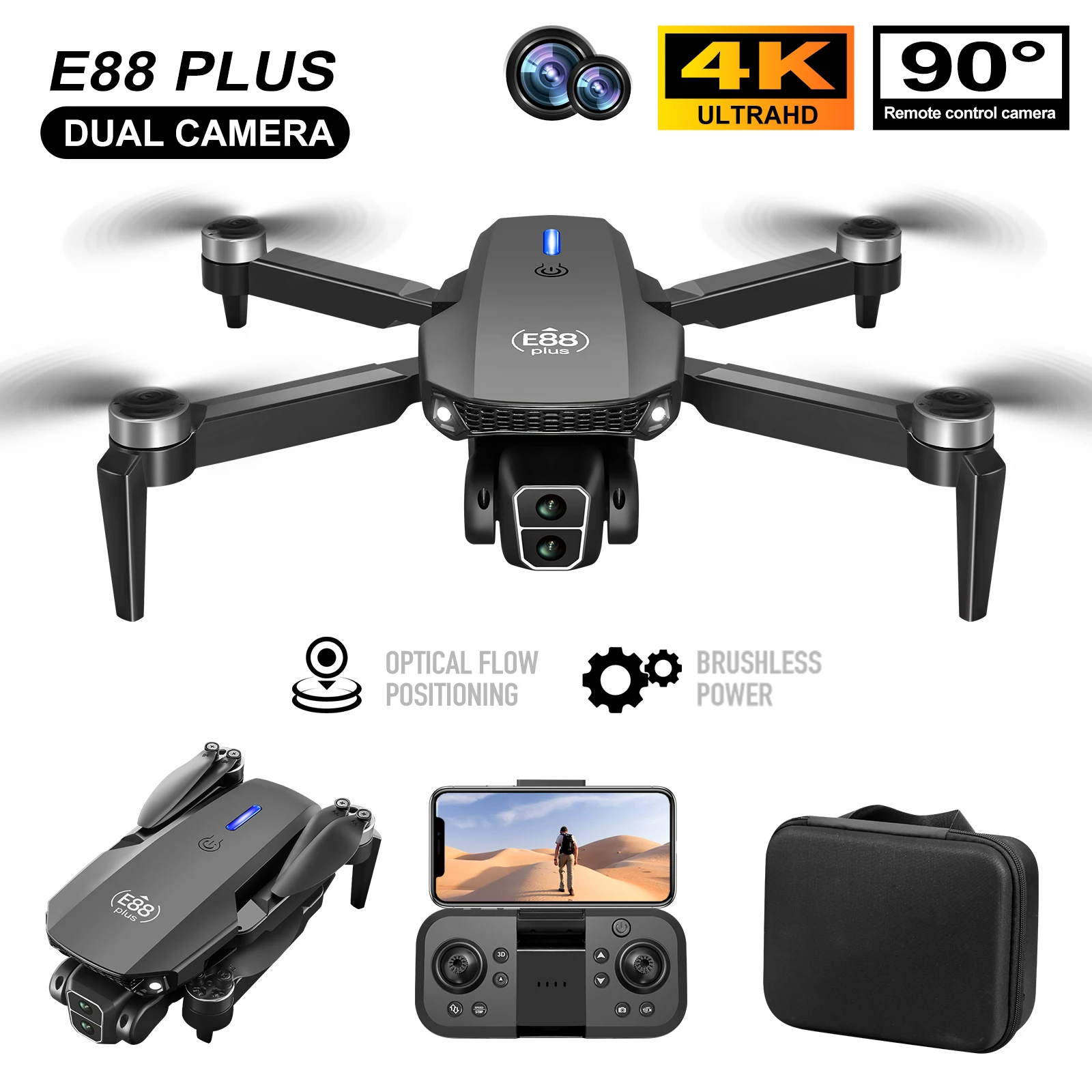 Nieuwe E88 Plus Quadcopter Dro - Drone Camera 4K recensie en prijs